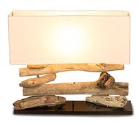 levandeo Lampe de table bois flotté 50 x 17 cm Hauteur 43 cm unique lampe bois