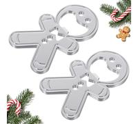 Lève-bouchon Bonhomme Pain Épices 2pcs Alliage Zinc Facile Ouvrir Bouteille | Format Compact, Usage Maison ou Camping, Prise en Main Simple, Lot de Deux Pièces, Style Gingerbread