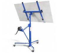 Lève-plaques pour cloison sèche 68 kg jusqu'à 325 cm pour plaques de plâtre | Rotation à 360°, inclinable jusqu'à 60°, 90-290 cm de large, treuil de sécurité, 3 roulettes avec frein de stationnement