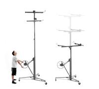Lève-Plaques Professionnel XXL - Capacité 68 kg, Hauteur jusqu'à 4,70 m - Pour Placo, Plâtre et Panneaux - Inclinaison 60°, Système Inclinable - 3 Roues avec Freins - Idéal Plafond & Mur