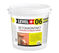 LEVEL PLUS 06 Betonkontakt Apprêt adhésif avec sable de quartz pour béton et céramique - Base de plâtre et pont adhésif pour intérieur et extérieur - Apprêt pour surfaces absorbantes et faiblement