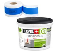 Level + SET309 Kit de bandes d'étanchéité 12 kg de film liquide, 15 m de ruban d'étanchéité pour douche, salle de bain