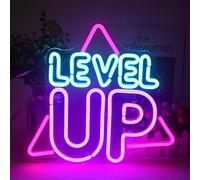 Level Up néon signe pour la décoration murale, jeux néons signes, Creative LED allumez signe avec USB alimenté pour la salle de jeux, décor de jeu, Zone de jeu