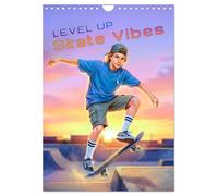 Level Up - Skate Vibes (Wandkalender 2027 DIN A4 hoch), CALVENDO Monatskalender: Dynamische Skate-Momente in moderner Illustration. Coole Tricks, ... dich Monat für Monat durch dein Skater-Jahr.