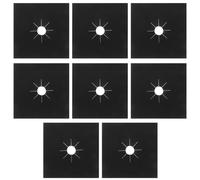 Levemolo 8 pièces Protège-brûleurs Carrés pour Cuisinière Gaz Tapis Protecteur Antitache Réutilisable Résistant Chaleur Facile à Nettoyer Noir Protection Complète Gazinière Gaz Ville