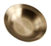 Levemolo Assiette en Acier Inoxydable Dorée 20cm, Plaque Métallique Pratique et Facile à Nettoyer, pour Pâtes et Desserts, Style Moderne et Simple