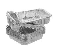 Levemolo Barquettes Aluminium Carrées Jetables Facile à Jeter Lot de 30 Plateau de Four en Papier Aluminium Argenté pour Cuisson et Pâtisserie pour Événements Culinaires