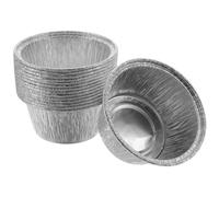 Levemolo Coupelles à Dessert Moules à Pâtisserie Jetables 100 Pièces en Aluminium Argenté Conducteurs de Chaleur Rapides, Faciles à Ranger pour Fêtes et Rassemblements