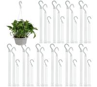 Levemolo Crochet pour Pot de Fleurs Blanc en Plastique 30pcs, Support Suspendu pour Plantes Ambiance Estivale, pour Jardinage et Balcon