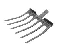 Levemolo Fourche à Bêcher en Acier, Tête de Rechange à 5/6 Dents, Trou 35mm, Argenté, pour Terre et Gingembre, Champs et Massifs de Fleurs