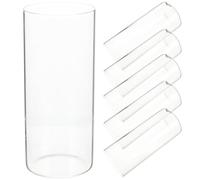 Levemolo Lot De 6 Vases Cylindriques en Verre Transparent 6.00X6.00X5.91In pour Bougeoirs Flottants Centres De Table Décoration Salon Bureau Balcon