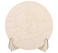 Levemolo Porte Bracelet Naissance Bois Gravé Support Plaque Ronde Souvenir pour Maternité Annonce Naissance Bébé Présent Personnalisé