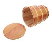 Levemolo Seau à Sushis en Bois, Bassine à Riz Ronde, Capacité Modérée, Bois Massif, avec Couvercle, Fraîcheur Scellée, Cuisine et Maison, Café