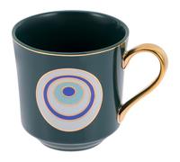 Levemolo Tasse à Café en Céramique Verte à Motif Œil, Mug Isotherme Peint Main, pour Bureau et Boutique de Café, Récipient Élégant pour Boissons