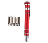 Levemolo Tournevis en Métal Multifonction de Précision Rouge Stylo Design Antidérapant et Portable, pour Réparation de Téléphone Portable et Travaux Minutieux