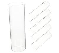 Levemolo Vases Cylindriques Design Élégant en Verre Borosilicaté Transparent Lot de 6 Compact et Gain de Place pour Fleurs et Bougies Flottantes Salon et Bureau