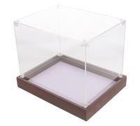 Levemolo Vitrine en Acrylique pour Ballon de Football, Boîte de présentation pour Casque de Baseball Miniature 1/2 Taille 15x20x15 cm, Transparente, Anti-poussière, pour étagères