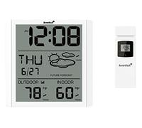Levenhuk Wezzer PLUS LP30 Thermometer with Clock, Calendar, and Remote Sensor with Built-in Hygrometer and Screen