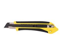 Leviatan Cutter Sécable Avec 2046 | En Caoutchouc Noir | Guide de Lame Inoxydable | Couteau à Lame Rétractable | Cutter Résistant pour Couper Contreplaqué, PVC, Câbles Électriques etc | 18mm