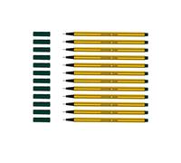 LEVIATAN Fineliner Stylo Feutre Pointe Fine - Lot de 12 Stylos - Stylo Feutres Adapté à l'usage Quotidien - Trait Super Fin, Largeur d'environ 0.4 mm, Vert