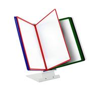 Leviatan Système de Présentation de Table A4 avec 10 Panneaux - Support Métallique Stable - Porte-Documents Rotatif pour Bureau, Atelier, Accueil - Multicolore