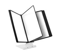 LEVIATAN Système de Présentation de Table A4 avec 10 Panneaux - Support Métallique Stable - Porte-Documents Rotatif pour Bureau, Atelier, Accueil - Noir
