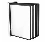 LEVIATAN Système Mural de Présentation A4 avec 10 Panneaux - Support Mural en Métal - Porte-Documents pour Bureau, Atelier, Entrepôt - Noir