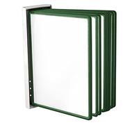 LEVIATAN Système Mural de Présentation A4 avec 10 Panneaux - Support Mural en Métal - Porte-Documents pour Bureau, Atelier, Entrepôt - Vert