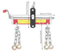 Levier de levage moteur - Grue d'atelier - Pont de levage moteur avec système d'équilibrage de charge à 4 chaînes - Capacité de charge : 900 kg - Poignée réglable - Longueur : 45 cm - Rouge