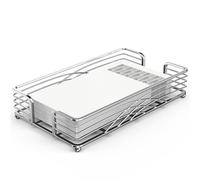 LEVIMETREE Plateau porte-serviettes argenté pour salle de bain - Organisateur de serviettes de comptoir pour serviettes en papier jetables, porte-serviettes élégant pour salle d'eau, accessoires de