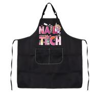LEVLO Tablier de manucure avec poches - Cadeau pour salon de manucure - Tablier imperméable réglable pour technicien des ongles