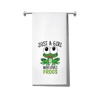 LEVLO Torchon de Cuisine Humoristique en Forme de Grenouille - Cadeau pour Les Amateurs de Grenouilles - pour Une Fille Qui Aime Les Grenouilles