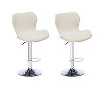 Levoberg 2PCS Housse de Tabouret de Bar Incurvé Extensible Housse de Chaise de Bar avec Dossier Elastique Couverture Tabouret Haute de Cuisine Beige
