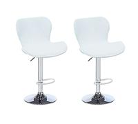 Levoberg 2PCS Housse de Tabouret de Bar Incurvé Extensible Housse de Chaise de Bar avec Dossier Elastique Couverture Tabouret Haute de Cuisine Blanc
