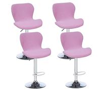 Levoberg 4PCS Housse de Tabouret de Bar Incurvé Extensible Housse de Chaise de Bar avec Dossier Elastique Couverture Tabouret Haute de Cuisine Violet-Rouge