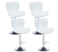 Levoberg 4PCS Housse de Tabouret de Bar Incurvé Extensible Housse de Chaise de Bar avec Dossier Elastique Couverture Tabouret Haute de Cuisine Blanc