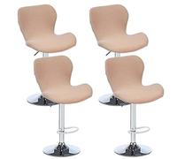 Levoberg 4PCS Housse de Tabouret de Bar Incurvé Extensible Housse de Chaise de Bar avec Dossier Elastique Couverture Tabouret Haute de Cuisine Khaki