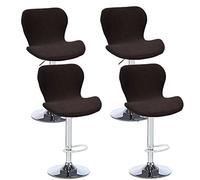 Levoberg 4PCS Housse de Tabouret de Bar Incurvé Extensible Housse de Chaise de Bar avec Dossier Elastique Couverture Tabouret Haute de Cuisine Café