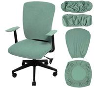 Levoberg Housse de Chaise de Bureau avec Housse d'accoudoir Extensible Housse Fauteuil de Bureau Imperméable Couverture Siège de Bureau Rotatif Housse Chaise d'ordinateur Lot de 1 Vert Clair