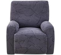 Levoberg Housse de Fauteuil Relax Electrique 4 Pièce Extensible en Jacquard Housse Fauteuil Inclinable avec Poches Latérales Couverture Protège Canapé 1 Place Relaxant Lavable Gris foncé