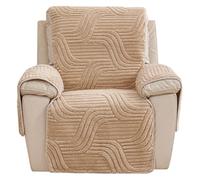 Levoberg Housse de Fauteuil Relax Electrique en Peluche Housse de Fauteuil Inclinable 1 Place Antidérapant Couverture Protège Canapé Relaxant Lavable pour Salon Chambre Café Clair