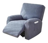 Levoberg Housse Fauteuil Relax Electrique Extensible 4 Pièce en Jacquard Housse Fauteuil Inclinable avec Poches Latérales Couverture Protège Canapé 1 Place Relaxant Lavable Gris foncé