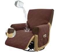 Levoberg Housse pour Fauteuil Relax Electrique Imperméable Housse de Fauteuil Inclinable 1 Place avec Poches Latérales Couverture Protège Canapé Relaxant Antidérapant Lavable Café