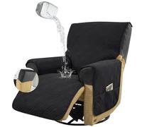 Levoberg Housse pour Fauteuil Relax Electrique Imperméable Housse de Fauteuil Inclinable 1 Place avec Poches Latérales Couverture Protège Canapé Relaxant Antidérapant Lavable Noir