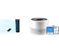 LEVOIT Ventilateurs Colonne avec Purificateur d'Air, 28dB Silencieux,5 Vitesses 4 Modes de Vent,Télécommande avec Rangement Intégré