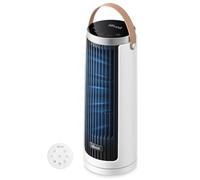 Levoit Windi Mini Ventilateur Colonne 20 dB Ultra Silencieux, Ventilateur de Table Moteur DC, Puissance jusqu'à 7 m/s, 4 Vitesses, Oscillation 90°, Minuterie 12H, Télécommande