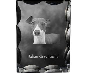 Lévrier italien - cristal avec photo du chien, statuette en verre avec photo, cadre unique avec photo de la marque Art-Dog