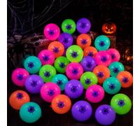Lewtemi Lot de 50 ballons néon en latex phosphorescents avec imprimé globe oculaire pour Halloween, 30,5 cm, décoration de fête d'Halloween pour maison hantée effrayante