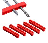 LEXIANG Porte-Embouts hexagonaux Rack 5 pièces 10/11/12/15 Organisateur de Trous 1/4 Pouce Embout Hexagonal et Adaptateur d'embout d'entraînement modèle Rouge