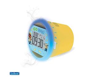 Lexibook by Sensorwake Universal Moi, Moche et Méchant Minions Le Réveil olfactif, lumière relaxante, Radio FM, à Piles ou câble USB, Jaune/Bleu, CS100DES